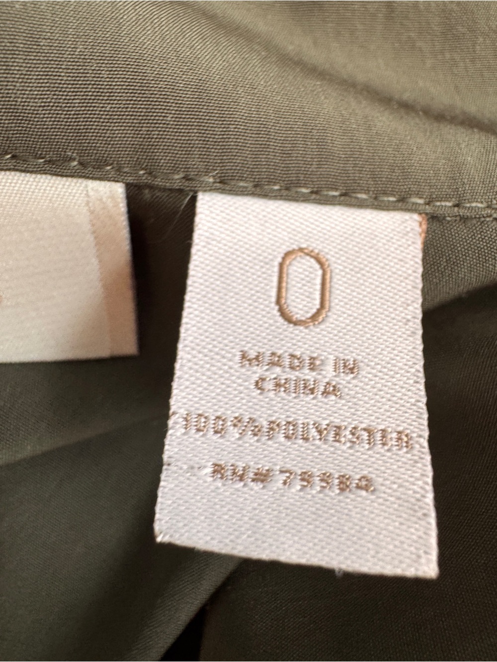Chico’s olive green army style, draw string waist jacket. Chicos Size 0 (4) - Picture 11 of 13